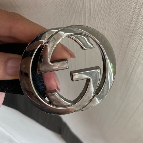 Vintage Gucci Black Logo Belt - Picture 1 of 8
